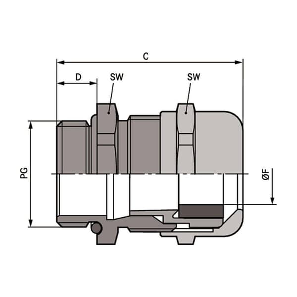 LAPP SKINTOP® MS PG16 52015740 Kabelförskruvning PG16 Mässing Mässing 1 st