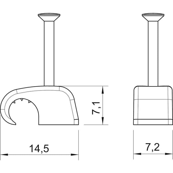 OBO Bettermann Plastkrokar 2228629 Bunt Ø-område 7 mm (max) Grå 100 st