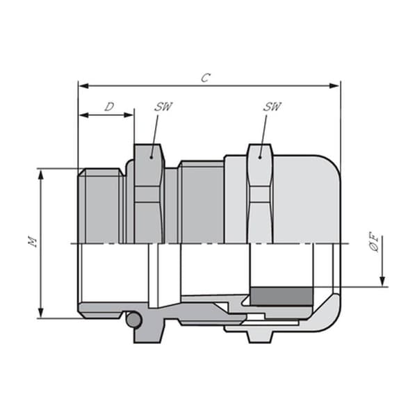 LAPP SKINTOP® MS-M-XL 12x1,5 53112005 Kabelförskruvning M12 Mässing Mässing 1 st