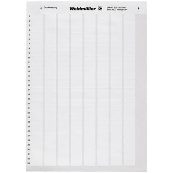 Weidmüller 1695711044-1 LM WritoOn 18X34 WS Kabel-etikett LaserMark 12.7 x 18 mm Färg märkningsfält: Vit Antal etikette