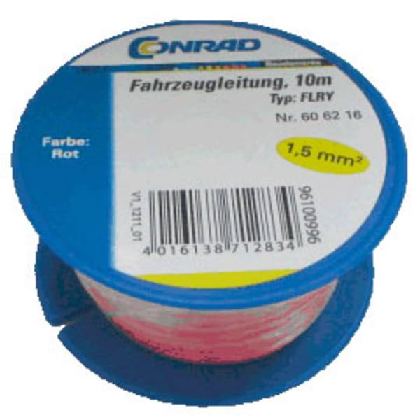 Conrad Components 606216 Fordonsledning FLRY-B 1 x 1.50 mm² Röd 10 m