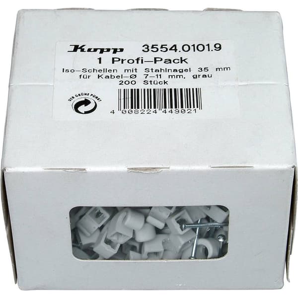 Kopp 355401019 Plastkrokar 355401019 Bunt Ø-område 7 till 11 mm Grå 200 st