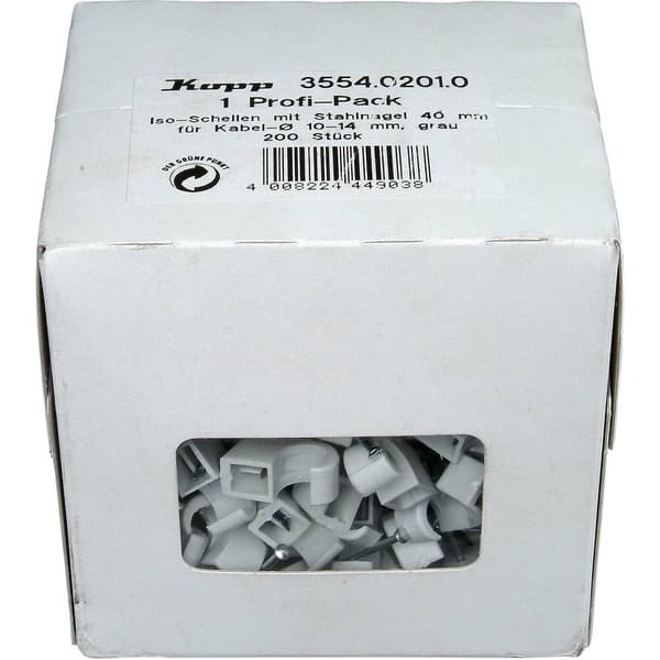 Kopp 355402010 Plastkrokar 355402010 Bunt Ø-område 10 till 14 mm Grå 200 st
