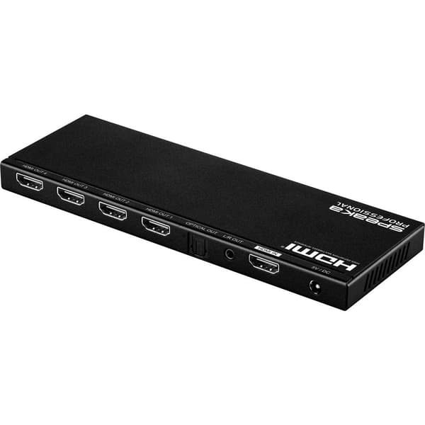 SpeaKa Professional 4 Port HDMI-Splitter med inbyggd konverter 4096 x 2160 pixel Svart