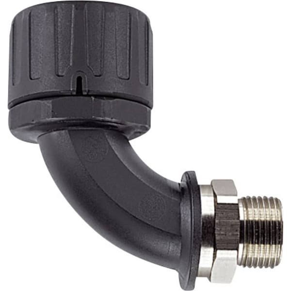 HellermannTyton 166-22503 HG21-90M-M20-PA66/NPB-BK Slangskruvlåsning Svart M20 90° 1 st