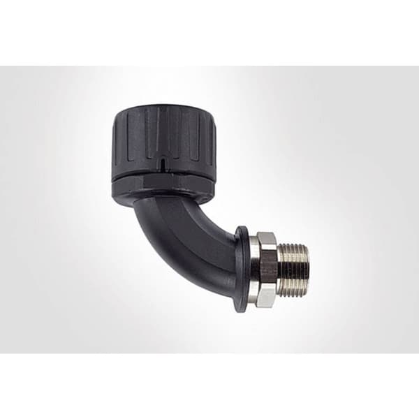 HellermannTyton 166-22503 HG21-90M-M20-PA66/NPB-BK Slangskruvlåsning Svart M20 90° 1 st