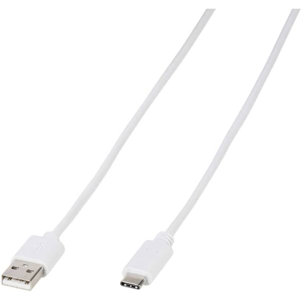 Vivanco USB-kabel USB 2.0 USB-A kontakt, USB-C®-kontakt 1.00 m Vit 39452