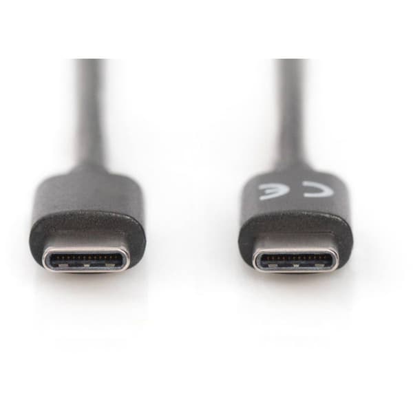 Digitus USB-kabel USB 2.0 USB-C®-kontakt, USB-C®-kontakt 3.00 m Svart Flexibel, Folieskärmning, Flätad skärmning, Skärm