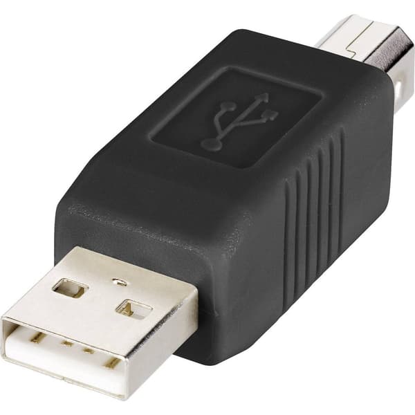 Renkforce USB-kabel USB 2.0 USB-A kontakt, USB-B kontakt 0.25 m Svart inkl. strömbrytare, guldpläterad kontakt RF-33466