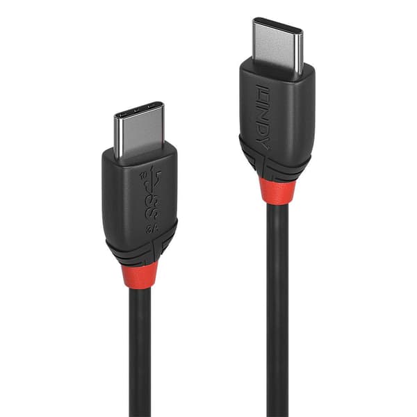 LINDY USB-kabel USB 3.2 Gen2x2 USB-C®-kontakt, USB-C®-kontakt 0.50 m Svart Tillämplig kontakt på båda sidor 36905