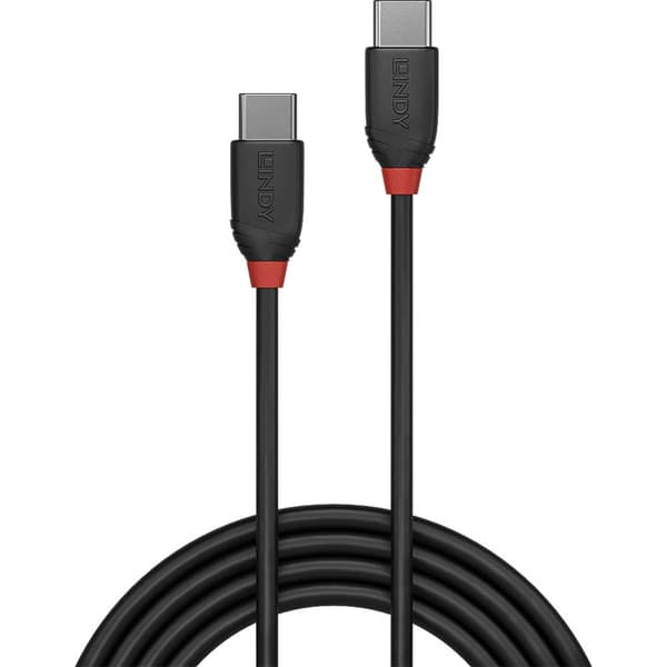 LINDY USB-kabel USB 3.2 Gen2x2 USB-C®-kontakt, USB-C®-kontakt 0.50 m Svart Tillämplig kontakt på båda sidor 36905