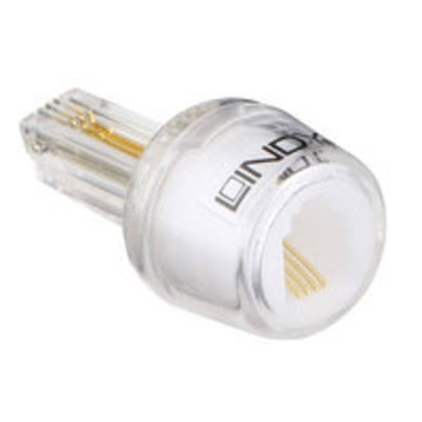 LINDY Kabelsnurra Adapter [1x RJ10 hane 4p4c - 1x RJ10 hona 4p4c] Transparent