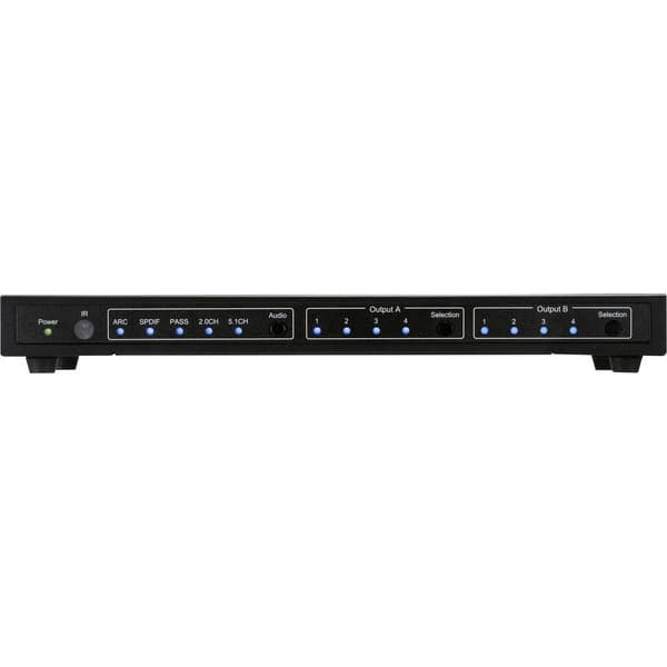 SpeaKa Professional 4x2-port HDMI-Switch med ljudportar 3840 x 2160 Megapixel Svart