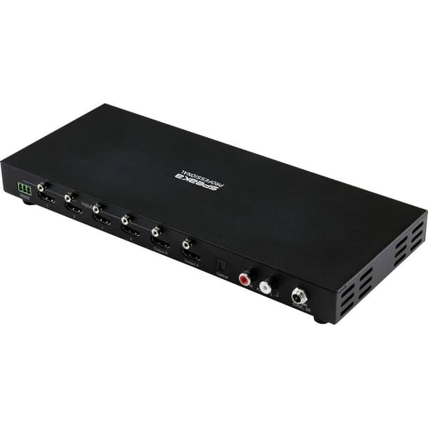SpeaKa Professional 4x2-port HDMI-Switch med ljudportar 3840 x 2160 Megapixel Svart