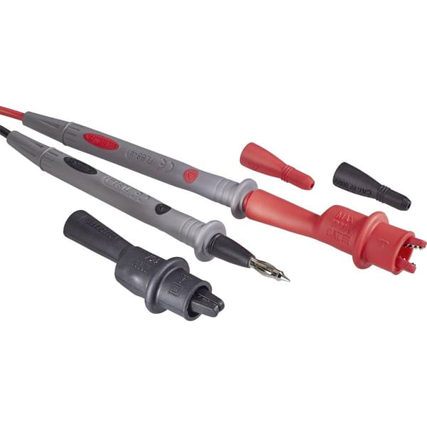 VOLTCRAFT TL 88-4 Säkerhets-mätledning-Set Laminerade stickdon 4 mm Prob 1.80 m Svart, Röd 1 set