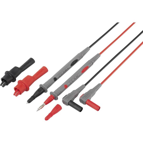 VOLTCRAFT TL 88-4 Säkerhets-mätledning-Set Laminerade stickdon 4 mm Prob 1.80 m Svart, Röd 1 set