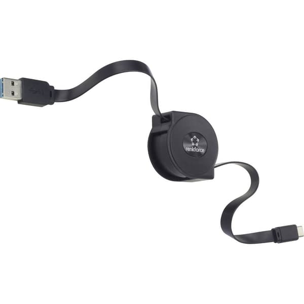 Renkforce USB-kabel USB 3.2 Gen1 (USB 3.0) USB-C®-kontakt, USB-A kontakt 0.80 m Svart RF-4352328