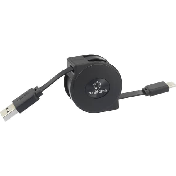 Renkforce USB-kabel USB 3.2 Gen1 (USB 3.0) USB-C®-kontakt, USB-A kontakt 0.80 m Svart RF-4352328
