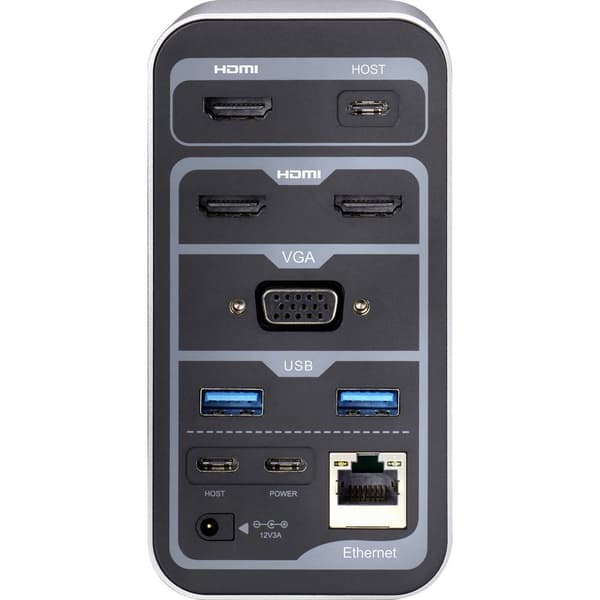 Renkforce USB-C®-dockningsstation RF-DKS-650 Passar till följande märken: univerzálny inkl. laddningsfunktion-lås