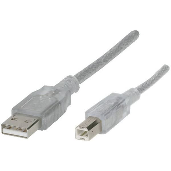 Renkforce USB-kabel USB 2.0 USB-A kontakt, USB-B kontakt 5.00 m Transparent RF-4538146