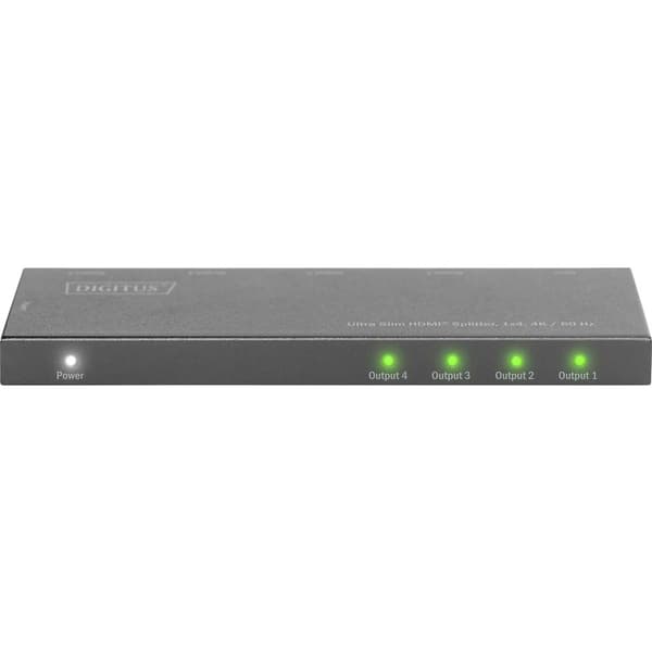 Digitus DS-45323 4 Port HDMI-Splitter LED-display, Metallhölje, Ultra HD-kapabel 4096 x 2160 pixel Svart