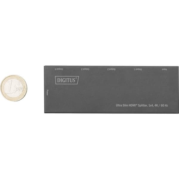 Digitus DS-45323 4 Port HDMI-Splitter LED-display, Metallhölje, Ultra HD-kapabel 4096 x 2160 pixel Svart