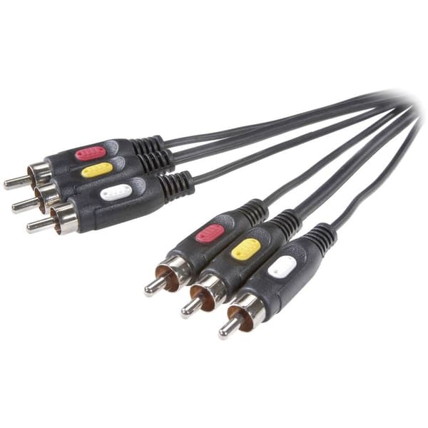 SpeaKa Professional Composite (phono) AV Tilslutningskabel [3x Cinch-stik - 3x Cinch-stik] 2.00 m Sort