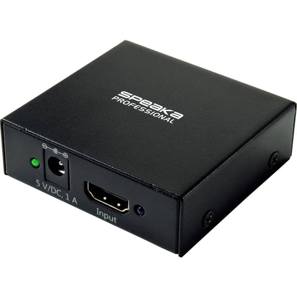 SpeaKa Professional SP-HDS-220 1+2 Port HDMI-Splitter Ultra HD-kapabel 3840 x 2160 pixel Svart