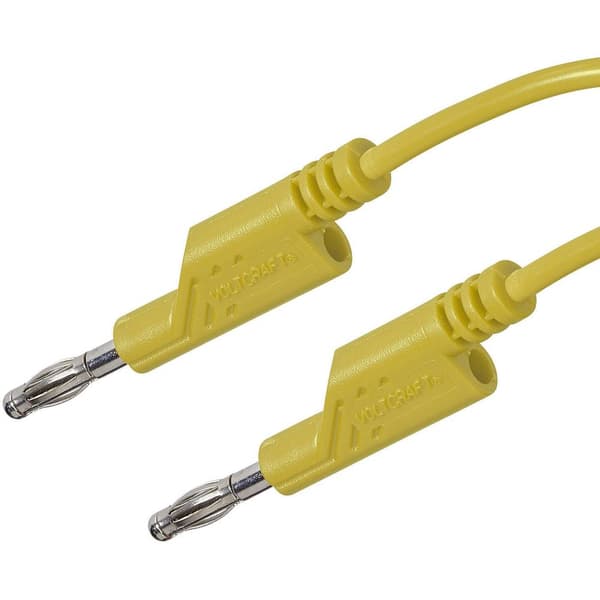 VOLTCRAFT Mätledning Laminerade stickdon 4 mm Laminerade stickdon 4 mm 1.00 m Gul 1 st