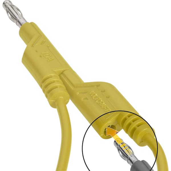 VOLTCRAFT Mätledning Laminerade stickdon 4 mm Laminerade stickdon 4 mm 1.00 m Gul 1 st