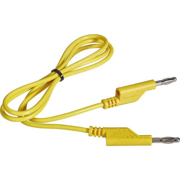VOLTCRAFT Mätledning Laminerade stickdon 4 mm Laminerade stickdon 4 mm 1.00 m Gul 1 st