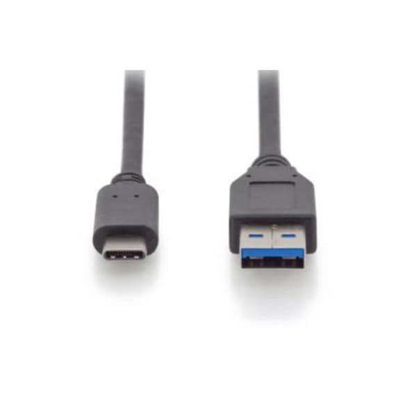 Digitus USB-kabel USB 3.2 Gen1 (USB 3.0) USB-C®-kontakt, USB-A kontakt 1.00 m Svart dubbelt skärmad AK-300146-010-S