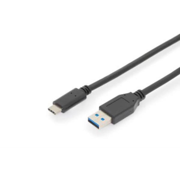Digitus USB-kabel USB 3.2 Gen1 (USB 3.0) USB-C®-kontakt, USB-A kontakt 1.00 m Svart dubbelt skärmad AK-300146-010-S