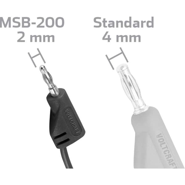 VOLTCRAFT MSB-200 Mätledning Laminerade stickdon 2 mm Laminerade stickdon 2 mm 30.00 cm Svart 1 st