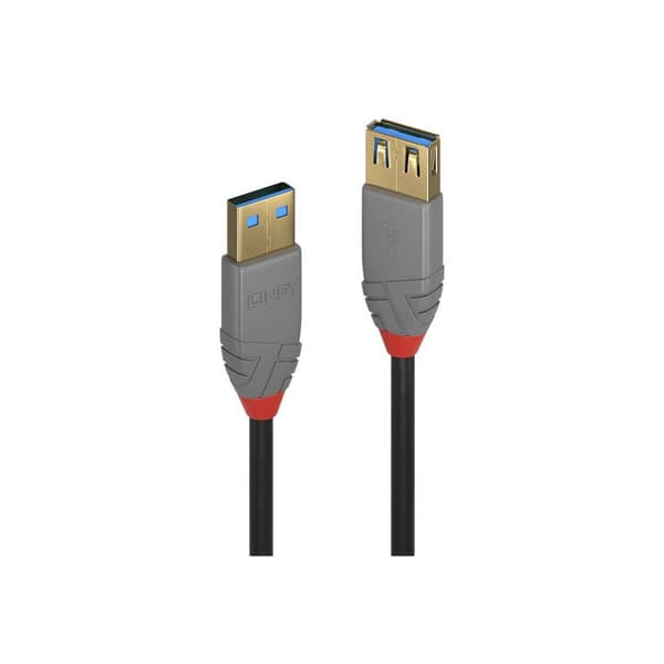LINDY USB-kabel USB 3.2 Gen1 (USB 3.0) USB-A kontakt, USB-A uttag 0.50 m Svart 36760