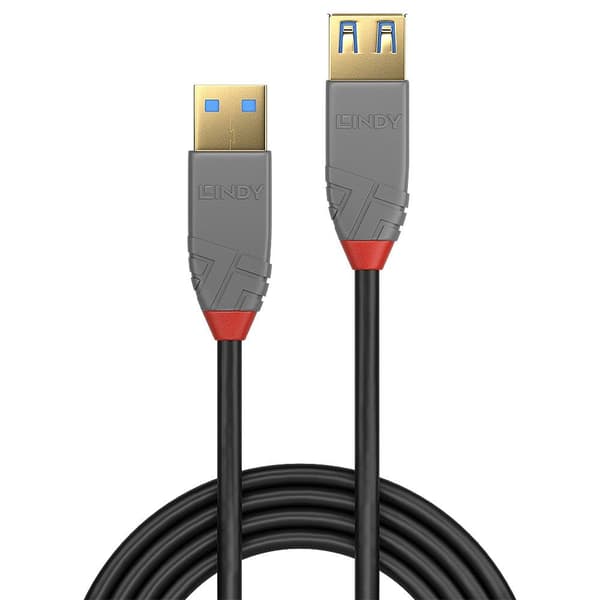 LINDY USB-kabel USB 3.2 Gen1 (USB 3.0) USB-A kontakt, USB-A uttag 0.50 m Svart 36760