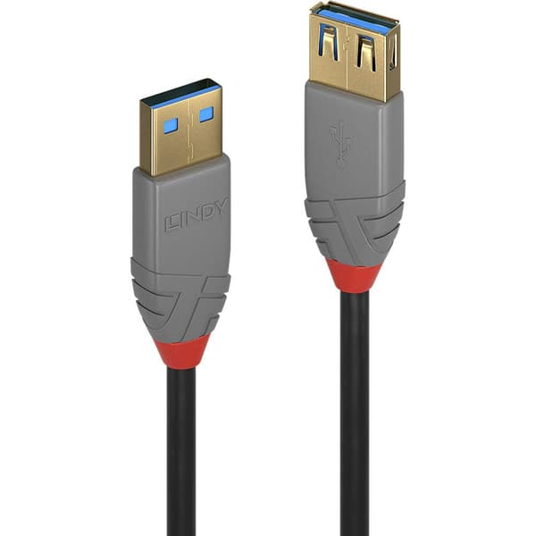 LINDY USB-kabel USB 3.2 Gen1 (USB 3.0) USB-A kontakt, USB-A uttag 0.50 m Svart 36760