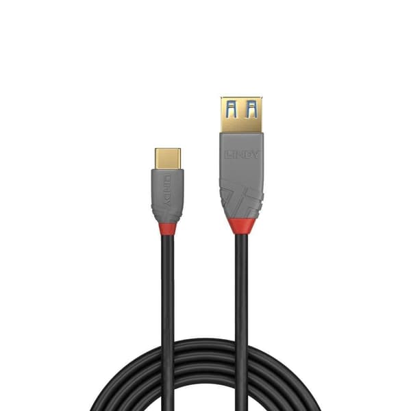 LINDY USB-kabel USB 3.2 Gen1 (USB 3.0) USB-A uttag, USB-C®-kontakt 0.15 m Svart 36895