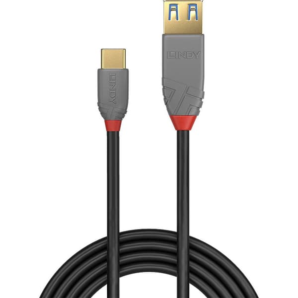 LINDY USB-kabel USB 3.2 Gen1 (USB 3.0) USB-A uttag, USB-C®-kontakt 0.15 m Svart 36895