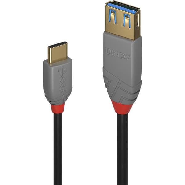 LINDY USB-kabel USB 3.2 Gen1 (USB 3.0) USB-A uttag, USB-C®-kontakt 0.15 m Svart 36895