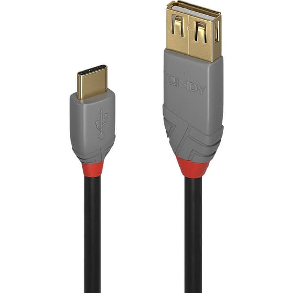 LINDY USB-kabel USB 2.0 USB-C®-kontakt, USB-A uttag 0.15 m Svart 36897