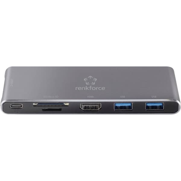 Renkforce RF-4599772 USB-C®-dockningsstation Passar till följande märken: univerzálny M.2 SSD-kort., Integrerad kartläs