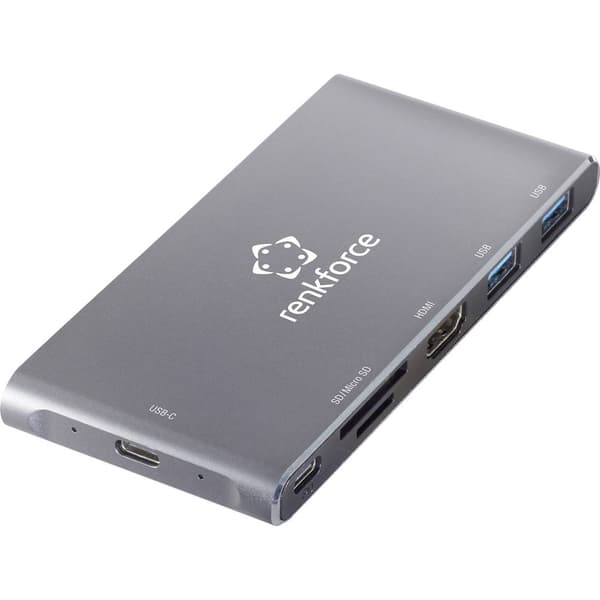 Renkforce RF-4599772 USB-C®-dockningsstation Passar till följande märken: univerzálny M.2 SSD-kort., Integrerad kartläs