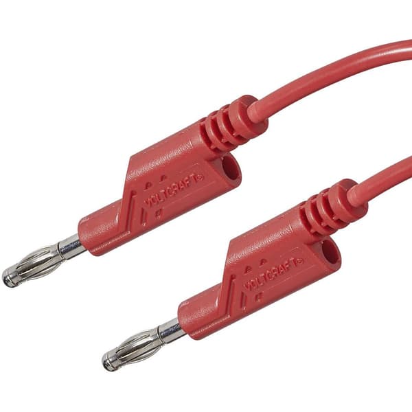VOLTCRAFT Mätledning Laminerade stickdon 4 mm Laminerade stickdon 4 mm 1.00 m Röd 1 st