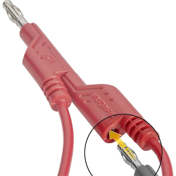 VOLTCRAFT Mätledning Laminerade stickdon 4 mm Laminerade stickdon 4 mm 1.00 m Röd 1 st
