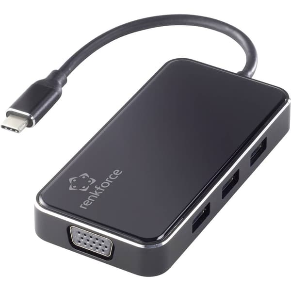 Renkforce USB-C®-dockningsstation RF-HUB-230 Passar till följande märken: univerzálny USB-C® Power Delivery