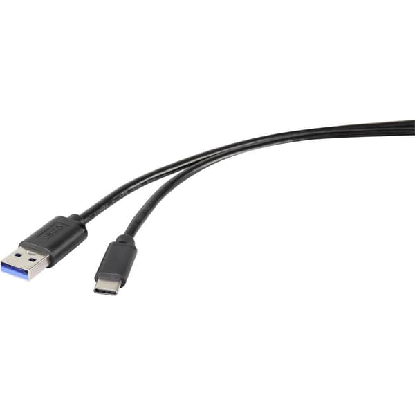 Renkforce USB-kabel USB 3.2 Gen1 (USB 3.0) USB-A kontakt, USB-C®-kontakt 3.00 m Svart RF-4535908