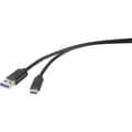 Miniatyrbild 1 av 2: Renkforce USB-kabel USB 3.2 Gen1 (USB 3.0) USB-A kontakt, USB-C®-kontakt 3.00 m Svart RF-4535908