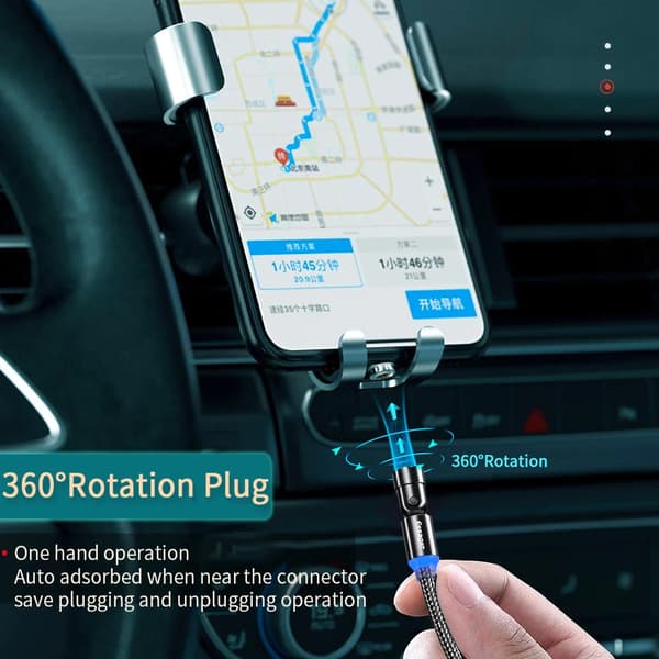 540° Magnetisk laddkabel som passar alla dina enheter 3-i-1 Micro-USB, Typ-C, iPhone