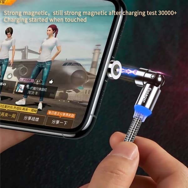 540° Magnetisk laddkabel som passar alla dina enheter 3-i-1 Micro-USB, Typ-C, iPhone